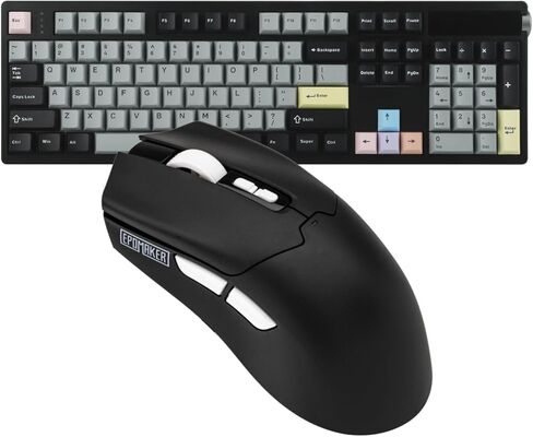 EPOMAKER TH108 PRO لوحة مفاتيح ميكانيكية كاملة الحجم مع شاشة ومقبض + ماوس ألعاب لاسلكي من Click Lite in Kuwait
