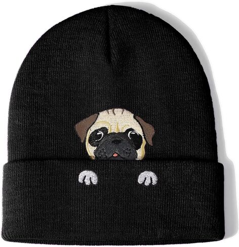 Pug Beanie Hat Gifts for Women Men Pug Lovers Dog Mom Dad Gifts Cute Pug Animals Stuff Pug Christmas Birthday Stuff in Saudi Arabia