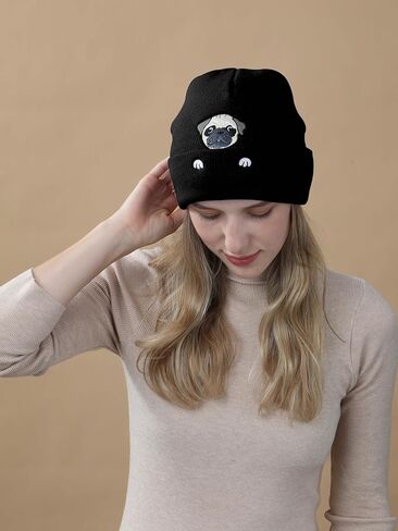 Pug Beanie Hat Gifts for Women Men Pug Lovers Dog Mom Dad Gifts Cute Pug Animals Stuff Pug Christmas Birthday Stuff in Saudi Arabia