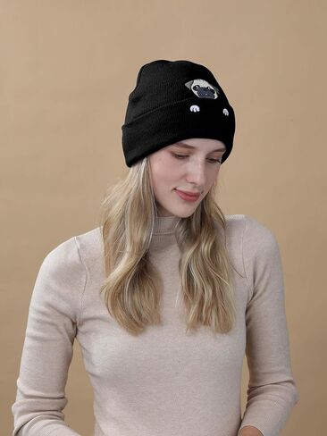 Pug Beanie Hat Gifts for Women Men Pug Lovers Dog Mom Dad Gifts Cute Pug Animals Stuff Pug Christmas Birthday Stuff in Saudi Arabia
