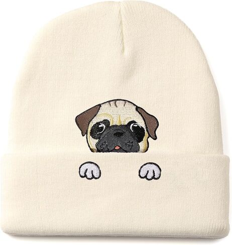 Pug Beanie Hat Gifts for Women Men Pug Lovers Dog Mom Dad Gifts Cute Pug Animals Stuff Pug Christmas Birthday Stuff in Saudi Arabia