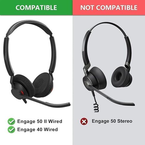 Engage 40 Ear Pads and Microphone Foam Replacement - defean Ear Cushions Compatible with Jabra Engage 50 II/Engage 40 Wired Headset((Do Not Fit Engage 50 Model) (Protein Leather) in Saudi Arabia