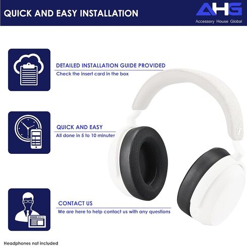 AHG Accessory House Global Momentum 4 Cooling Gel Ear Pads Replacement Cushion Compatible with Sennheiser Momentum 4 Wireless Headphones. Easy DIY Fit | Cool Gel Lined | Breathable Mesh Fabric in Saudi Arabia