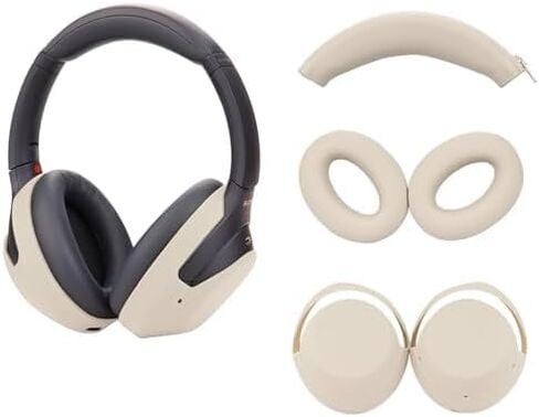 أغطية وسادات أذن من السيليكون متوافقة مع سماعات الرأس Sony WH-CH720N، WH-1000XM4، WH-1000XM3 - حافظة سيليكون واقية مقاومة للعرق وقابلة للغسل لوسائد الأذن (أسود) in Kuwait
