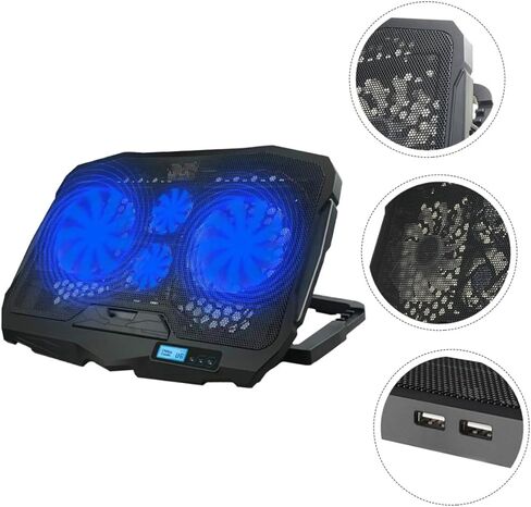 Kisangel رف تبريد محمول للكمبيوتر المحمول مع مراوح هادئة وحامل لأجهزة الكمبيوتر المحمولة وحامل مريح ومستقر يخفف الرقبة ومبرد صديق للبيئة in Kuwait