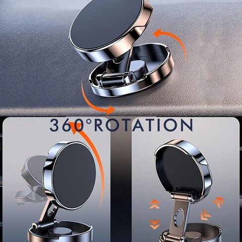 Universal Car Phone Holder for Car & Desk | 360° Foldable Rotation | Instant Snap-on Design for iPhone/Android (4-7 Inch Screens),Black. in Saudi Arabia