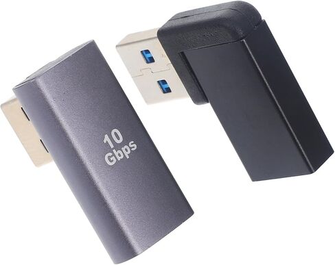 NOLITOY 2 قطعة USB 3.0 محول الزاوية اليمنى 90 درجة USB ذكر إلى أنثى موسع لملحقات الكمبيوتر المحمول بزاوية متوافقة مع أجهزة الكمبيوتر المحمولة in Kuwait