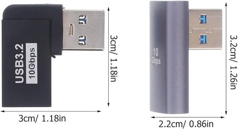 NOLITOY 2 قطعة USB 3.0 محول الزاوية اليمنى 90 درجة USB ذكر إلى أنثى موسع لملحقات الكمبيوتر المحمول بزاوية متوافقة مع أجهزة الكمبيوتر المحمولة in Kuwait