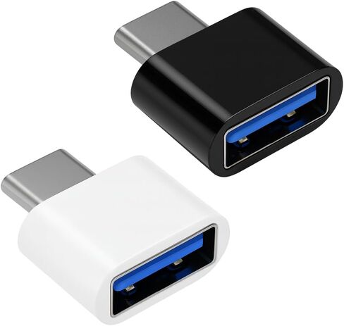 D & K Exclusives USB C to USB Adapter 3.0 OTG Converter 2-Pack – Type C Male to USB A Female Connector, High-Speed Plug and Play Aluminum Adapters for Laptop, Tablet, Phone (Black & White) in Saudi Arabia