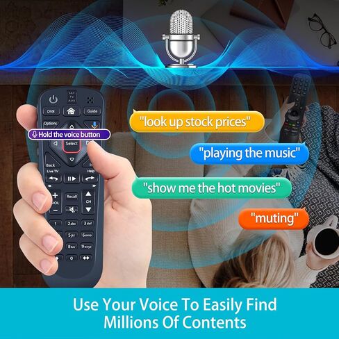 Replacement Voice Remote Control Compatible for Dish Network 54.1 54.2 54.3 54 Series UHF in Saudi Arabia
