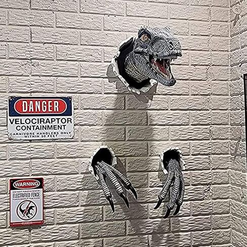 3D Dinosaur Wall Art Sculpture Dinosaur Head Wall Mount Wall-Mounted Resin Dinosaur Statue Dinosaur Home Bedroom Accessories (Blue) in Saudi Arabia