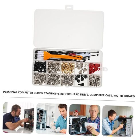 Lurrose Computer Screw Set for Desktop Cases Screwdriver Cable Ties and Cleaning Brush Standoffs Assortment Kit for Assembly and Maintenance in Saudi Arabia