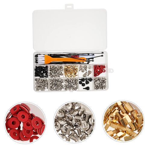 Lurrose Computer Screw Set for Desktop Cases Screwdriver Cable Ties and Cleaning Brush Standoffs Assortment Kit for Assembly and Maintenance in Saudi Arabia