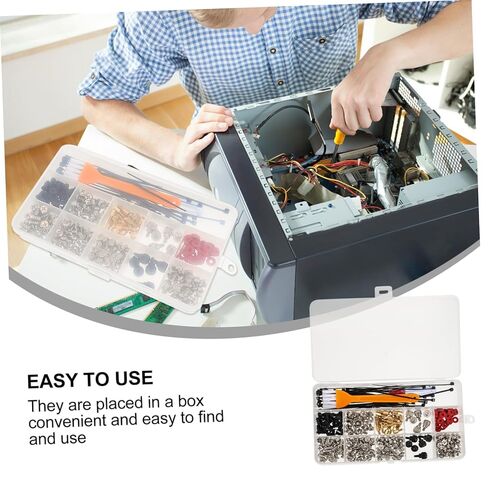 Lurrose Computer Screw Set for Desktop Cases Screwdriver Cable Ties and Cleaning Brush Standoffs Assortment Kit for Assembly and Maintenance in Saudi Arabia