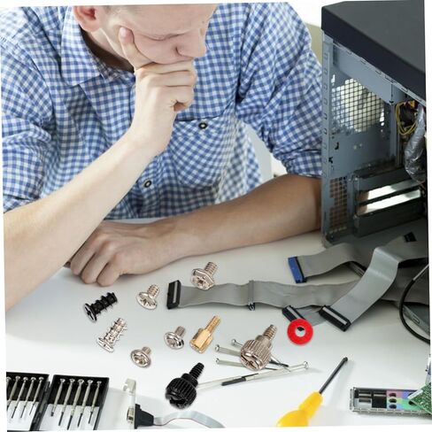 Lurrose Computer Screw Set for Desktop Cases Screwdriver Cable Ties and Cleaning Brush Standoffs Assortment Kit for Assembly and Maintenance in Saudi Arabia