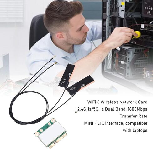 Yoidesu WiFi 6 Card, MINI PCIE Wireless Network Adapter 1200Mbps 5GHz 574Mbps 2.4GHz Dual Band with BT5.3 OFDMA MU - MIMO, for Wins 10 11 Laptop PC in Saudi Arabia