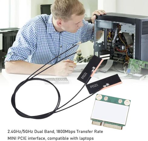 Yoidesu WiFi 6 Card, MINI PCIE Wireless Network Adapter 1200Mbps 5GHz 574Mbps 2.4GHz Dual Band with BT5.3 OFDMA MU - MIMO, for Wins 10 11 Laptop PC in Saudi Arabia