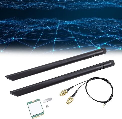 ciciglow Wi Fi 6E Wireless Card, Tri Band 6GHz 5GHz 2.4GHz M.2 NGFF Bluetooth 5.3, Includes 8dBi Antennas and Brackets Support for Wins 10 11 for Linux PCs Laptops in Saudi Arabia