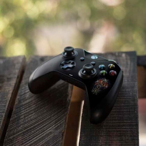Skinit Decal Gaming Skin Compatible with Xbox One S Controller - Officially Licensed Sarah Richter Gothic Dragon & Skull Cross by Sarah Richter Design in Saudi Arabia