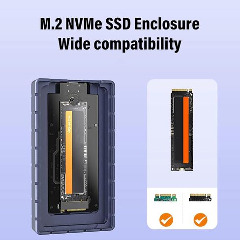 حاوية GOWENIC M.2 NVMe SSD، حافظة SSD خارجية من الألومنيوم USB4 40 جيجابت في الثانية مع منصات لصق حرارية مزدوجة بالوعة الحرارة، لـ Thunderbolt 3 4 5، لـ Wins، لـ OS X، لـ Linux in Kuwait