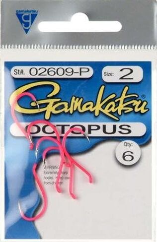Gamakatsu Pink Octopus Fishing Hooks, 2M(D), 1 Pack in Saudi Arabia