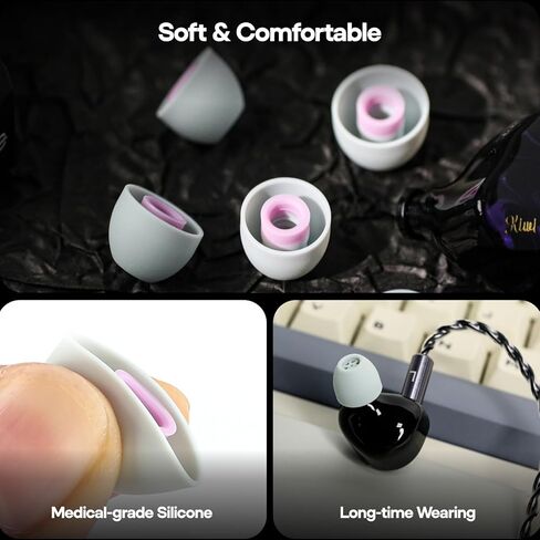 Linsoul THIEAUDIO Hype 4 MKII 2DD + 4BA Hybird داخل شاشة الأذن، سماعات HiFi سلكية IEM، ضبط محايد للأذنين Kiwi Ears Flex، أطراف IEM سيليكون بديلة، 3 أزواج in Kuwait
