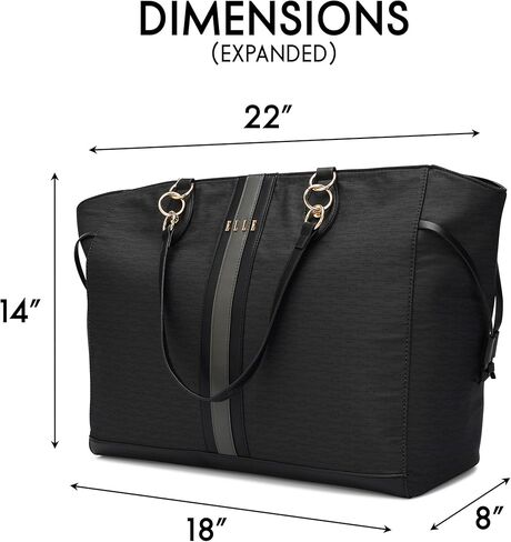 ELLE Eleganza 32L Monogram Weekender Duffel Bag | Brown in Kuwait