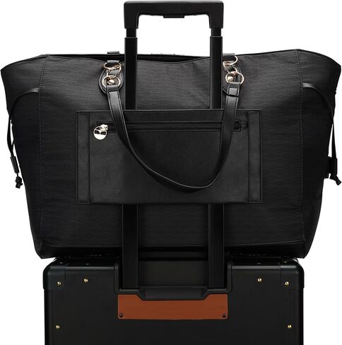 ELLE Eleganza 32L Monogram Weekender Duffel Bag | Brown in Kuwait