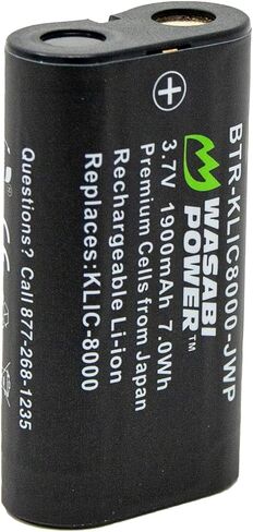 Wasabi Power Battery for Kodak KLIC-8000, KLIC8000 and Kodak EasyShare Z612, Z712, Z740, Z812 is, Z1012 is, Z1015 is, Z1085 is, Z8612 is, Zx1, ZxD in Saudi Arabia