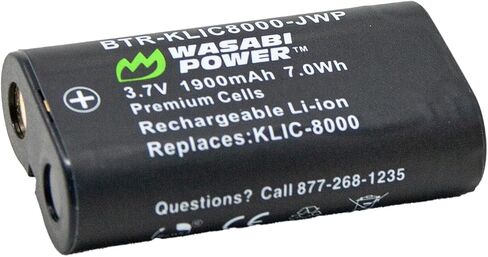 Wasabi Power Battery for Kodak KLIC-8000, KLIC8000 and Kodak EasyShare Z612, Z712, Z740, Z812 is, Z1012 is, Z1015 is, Z1085 is, Z8612 is, Zx1, ZxD in Saudi Arabia