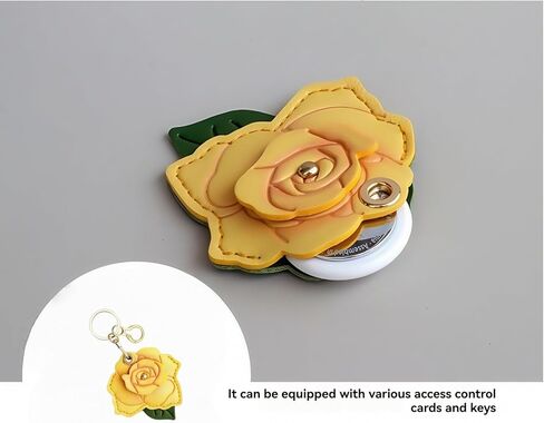 Leather AirTag Protective Case Keychain - Can Hold Keys, Fit Access Cards, GPS Tracking Device Cover in Saudi Arabia