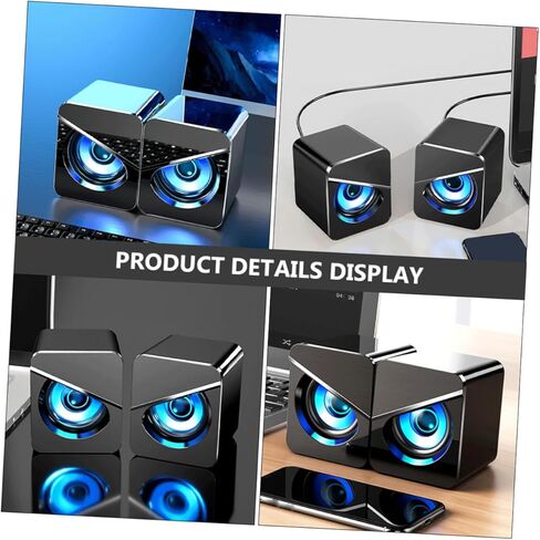 صندوق مكبر الصوت الذي يعمل بمنفذ USB من NUOBESTY للكمبيوتر المكتبي مع إضاءة محيطة ملونة وصوت ستيريو مستقل للتحكم في مستوى الصوت ومكبر صوت USB سلكي لألعاب المكتب المنزلي in Kuwait