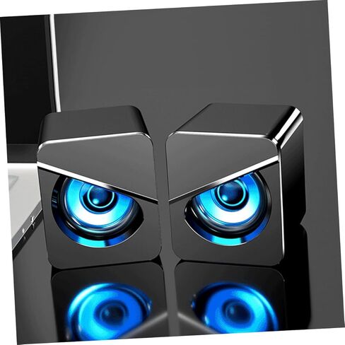 صندوق مكبر الصوت الذي يعمل بمنفذ USB من NUOBESTY للكمبيوتر المكتبي مع إضاءة محيطة ملونة وصوت ستيريو مستقل للتحكم في مستوى الصوت ومكبر صوت USB سلكي لألعاب المكتب المنزلي in Kuwait
