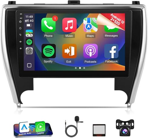 ستيريو سيارة Naifay Android 12 لسيارة Toyota Camry 2015 2016 2017، شاشة لمس 10.1 بوصة لراديو Camry مع Carplay Android Auto Bluetooth WiFi GPS SWC+Canbus (تناسب نظام J.B.L وشاشة كبيرة) in Kuwait