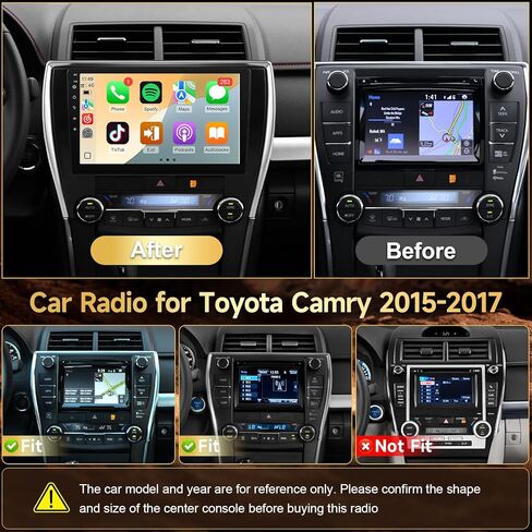 ستيريو سيارة Naifay Android 12 لسيارة Toyota Camry 2015 2016 2017، شاشة لمس 10.1 بوصة لراديو Camry مع Carplay Android Auto Bluetooth WiFi GPS SWC+Canbus (تناسب نظام J.B.L وشاشة كبيرة) in Kuwait