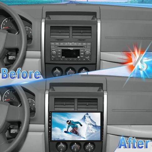 Android 14 Double Din Car Stereo Upgrade Radio for Jeep Liberty 2008-2012, 4G+64G 10" Touchscreen Wireless Carplay Android Auto GPS WiFi Bluetooth RDS DSP SWC Mirrorlink Mic Backup Camera in Saudi Arabia