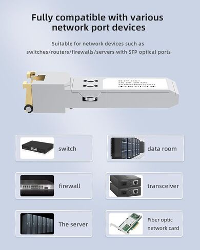 وحدة بصرية SFP إلى RJ45 2.5GBASE-T، جهاز إرسال واستقبال بمنفذ RJ45 أحادي SFP لـ Cisco/Huawei/Ruijie/H3C/أخرى، مسافة تصل إلى 100M/328FT، وحدة إيثرنت نحاسية SFP 2500M in Kuwait