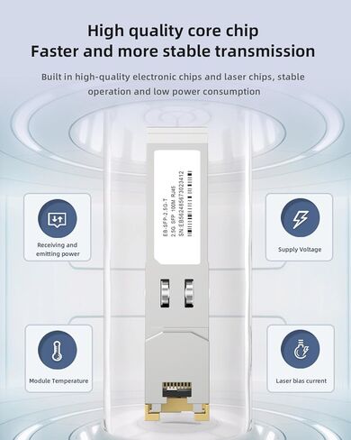 وحدة بصرية SFP إلى RJ45 2.5GBASE-T، جهاز إرسال واستقبال بمنفذ RJ45 أحادي SFP لـ Cisco/Huawei/Ruijie/H3C/أخرى، مسافة تصل إلى 100M/328FT، وحدة إيثرنت نحاسية SFP 2500M in Kuwait