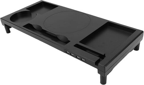 منظم رف مكتب قابل للتعديل لحامل الكمبيوتر مع 4 منافذ USB وفتحة حامل هاتف لأجهزة الكمبيوتر المحمول وسماعات الطابعة والتليفزيون in Kuwait