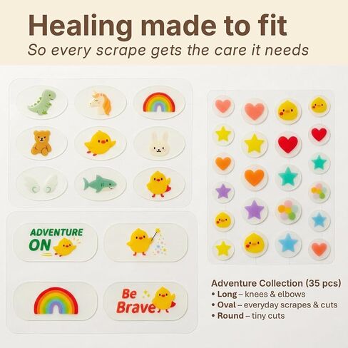 MoistureBand Hydrocolloid Bandages for Kids – Gentle Moisture Care, Waterproof (Adventure Collection, 35 Counts) in Saudi Arabia