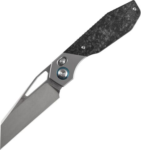 سكين جيب KANSEPT QTRO، Wharncliffe 3.75 بوصة فتحة إبهام من الفولاذ المغسول بالحجارة، مقبض من ألياف الكربون المزخرفة بالتيتانيوم، مشبك عميق للرجال والنساء EDC للتخييم والمشي لمسافات طويلة K1118VA3 in Kuwait