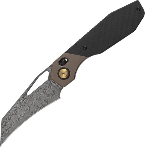 سكين جيب KANSEPT QTRO، Wharncliffe 3.75 بوصة فتحة إبهام من الفولاذ المغسول بالحجارة، مقبض من ألياف الكربون المزخرفة بالتيتانيوم، مشبك عميق للرجال والنساء EDC للتخييم والمشي لمسافات طويلة K1118VA3 in Kuwait