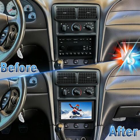 راديو ستيريو للسيارة Android 14 Double Din متوافق مع Ford Mustang 1994-2004، 7 بوصة راديو سيارة تعمل باللمس مع Carplay لاسلكي Android Auto GPS WiFi Bluetooth RDS DSP SWC Mic كاميرا احتياطية in Kuwait