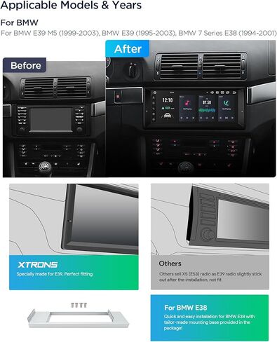 ستيريو سيارة XTRONS Android 14 لسيارة BMW E39/E39 M5/E38، 10.25 بوصة IPS شاشة تعمل باللمس وحدة رئيسية لتحديد المواقع والملاحة بلوتوث مدمجة DSP تدعم CarPlay Android Auto 4G LTE TPMS كاميرا احتياطية (4+64G) in Saudi Arabia
