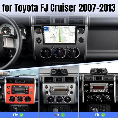 Android 13.0 Double Din Car Stereo - 9 Inch Touch Screen Radio Android Auto CarPlay Audio Multimedia Receiver with GPS Bluetooth ＆ Backup Camera for Toyota FJ Cruiser 2007-2013 in Saudi Arabia