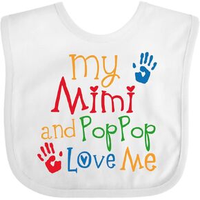 inktastic Mimi and PopPop Love Me Baby Bib in Saudi Arabia