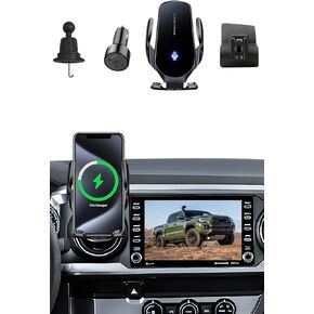 حامل هاتف لسيارتك، مناسب حسب الطلب لسيارة Toyota Tacoma 2016-2023، حامل هاتف كهربائي، شحن لاسلكي، جراب سميك متوافق، يناسب جميع الهواتف، ملحقات السيارة، لا يؤثر على فتحة التهوية in Kuwait