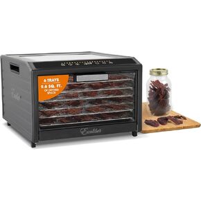 Excalibur Electric Food Dehydrator Performance Series 10-Tray with Adjustable Temperature Control Includes Stainless Steel Drying Trays Glass Door Top View Window and LED Display Progress Bar, Black in Saudi Arabia