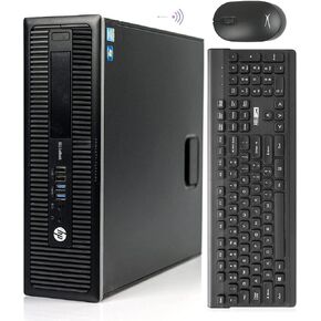 كمبيوتر مكتبي HP Elitedesk 800 G1 SFF، سطح مكتب i7 مجدد، أجهزة كمبيوتر Win 11 Business، ذاكرة وصول عشوائي 32 جيجابايت، SSD سعة 1 تيرابايت، DVD، DP، HDMI، WiFi، BT، VGA، USB، لوحة مفاتيح وماوس لاسلكيين + لوحة ماوس TJJ (متجددة) in Kuwait