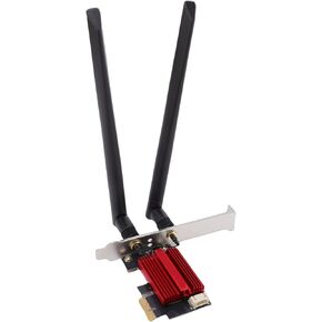 بطاقة WiFi 7 PCIe لاسلكية، بلوتوث 5.4، 2.4G/5G/6 جيجا هرتز 3 نطاقات 6400 ميجابت في الثانية، محول شبكة 8K QAM، مع هوائيات خارجية مزدوجة 8dBi، لـ 10 11 in Kuwait
